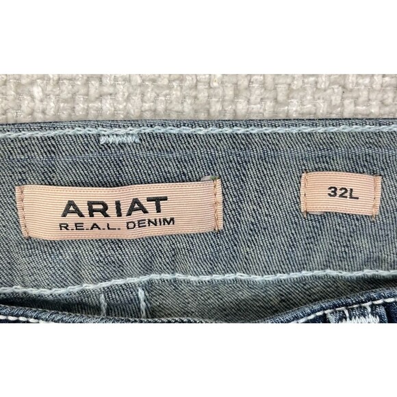 Ariat REAL Jeans Bootcut Women's 32L Mid Rise Stretch Western Embroidered Denim - Picture 5 of 12